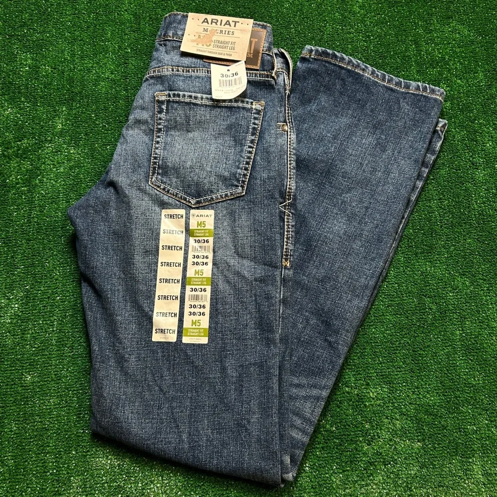 New Ariat M5 Madera TekStretch Straight Fit Leg Jeans Men Heath 30/36